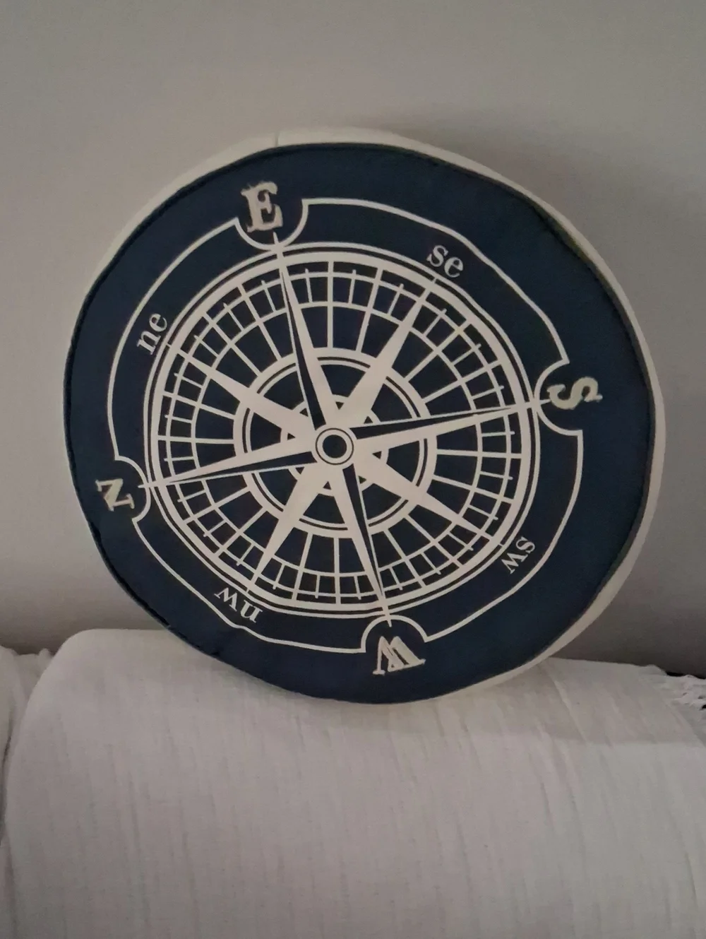 Navy Compass Throw Pillow